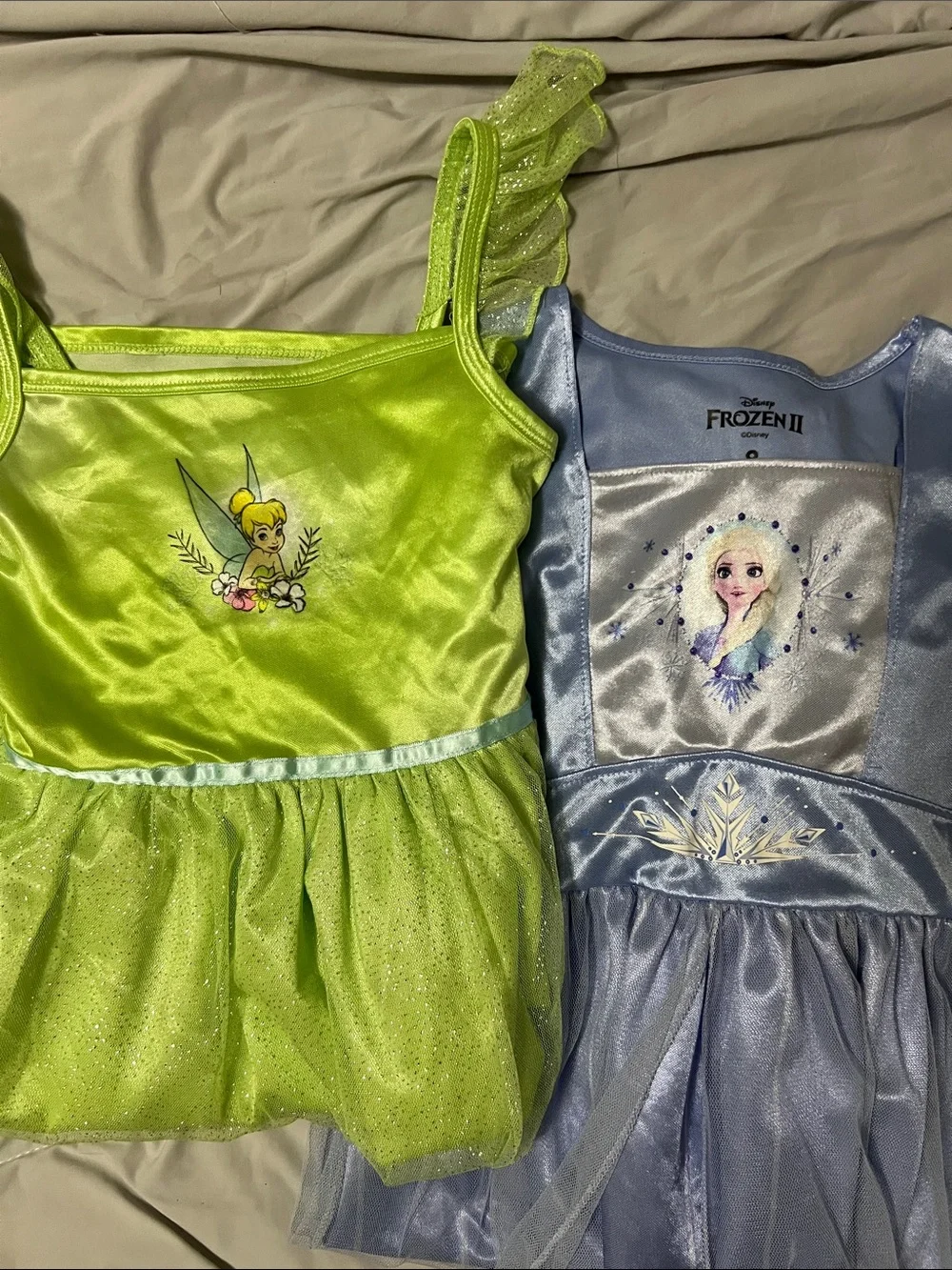 Disney Elsa and Tinker Bell Costume Dresses - Blue & Green